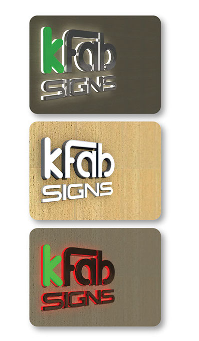 KFab - fabricated signage lettering, illuminated, stainless steel